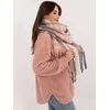 Wool Fashion Italia Šalikas-AT-SZ-231301.49-pilka-rožinė