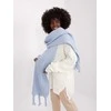 Wool Fashion Italia Šalikas-AT-SZ-2313502.71P-šviesiai mėlynas