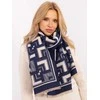 Wool Fashion Italia Šalikas-AT-SZ-23158.32-baltas tamsiai mėlynas