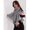 Wool Fashion Italia Šalikas-AT-SZ-23185.73P-tamsiai pilkas