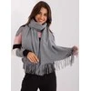 Wool Fashion Italia Šalikas-AT-SZ-23185.73P-tamsiai pilkas
