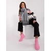 Wool Fashion Italia Šalikas-AT-SZ-23185.73P-tamsiai pilkas