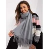 Wool Fashion Italia Šalikas-AT-SZ-23185.73P-tamsiai pilkas