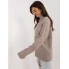 Wool Fashion Italia Megztinis-AT-SW-2342-1,35-tamsiai smėlio spalvos