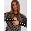 Wool Fashion Italia Megztinis-AT-SW-2342.46P-juodas-smėlio spalvos