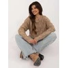 Wool Fashion Italia Megztinis-AT-SW-2361.61-tamsiai smėlio spalvos