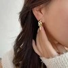 Eu Sandelis Auskarai iš 14 karatų auksu padengto nerūdijančio plieno su kubiniu cirkoniu, sidabrinis S925 KST3327 įsmeigtukas