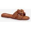 Boto Elegantiškos rudos vasariškos šlepetės