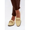 Boto Moteriški elegantiški gelsvi mokasinai su papuošimu