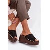 Boto Moteriškos platforminės šlepetės papuoštos kniedėmis
