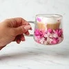 Eu Sandelis Dvigubo stiklo puodelis su gėlėmis viduje 180 ml 1vnt SZK188