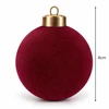 Eu Sandelis 15 bordo spalvos, aksominių kalėdinių eglutės žaisliukų rinkinys, 7cm BSN84
