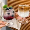 Eu Sandelis 6 gofruotų stiklinių su kojelėmis rinkinys desertams ir gėrimams 250ml SZK226ZESTAW6