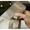 Eu Sandelis Auksinė juostelė - kaspinas, kalėdinė dovanų juostelė 5cm x 2m KSN137