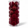 Eu Sandelis Išskirtiniai eglutės žaisliukai, bordo spalvos aksominis rinkinys, 24 vnt., 8cm BSN86