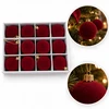 Eu Sandelis Išskirtiniai eglutės žaisliukai, bordo spalvos aksominis rinkinys, 12 vnt., 6 cm BSN82