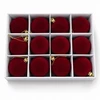 Eu Sandelis Išskirtiniai eglutės žaisliukai, bordo spalvos aksominis rinkinys, 12 vnt., 6 cm BSN82