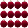 Eu Sandelis Išskirtiniai eglutės žaisliukai, bordo spalvos aksominis rinkinys, 12 vnt., 6 cm BSN82