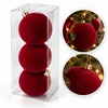 Eu Sandelis Išskirtiniai eglutės žaisliukai, bordo spalvos aksominis rinkinys, 3 vnt., 12 cm BSN85