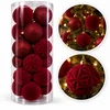 Eu Sandelis Išskirtiniai eglutės žaisliukai, bordo spalvos aksominis rinkinys, 24 vnt., 8cm BSN86