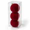 Eu Sandelis Išskirtiniai eglutės žaisliukai, bordo spalvos aksominis rinkinys, 3 vnt., 12 cm BSN85