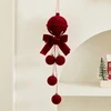 Eu Sandelis Kalėdinės aksominis varpelis su kaspinu ir žaisliukais, 1 vnt., 34cm WOZ49