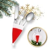 Eu Sandelis Kalėdų Senelio kepuraitės formos stalo įrankių dėklas, 12cm x 6cm 1vnt KSN68POJ