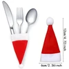 Eu Sandelis Kalėdų Senelio kepuraitės formos stalo įrankių dėklas, 12cm x 6cm 1vnt KSN68POJ