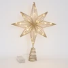Eu Sandelis Metalinė kalėdinės eglutės auksinė viršūnė, 27 cm + LED lemputės, WOZ11