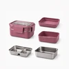 Eu Sandelis eCarla - Lunch box organizer 2-poziomowy ciemny róz