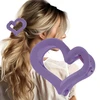 Eu Sandelis Plaukų segtukas XL širdies violetinė 6,5x6cm SP364FIO
