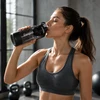 Eu Sandelis Vandens butelis su rankena, sportinis butelis su matavimo puodeliu 800 ml GALAXY juodas, BD71CZ
