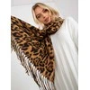 Factory Price Leopardo rašto rudas šalikas: Dydis - Universalus