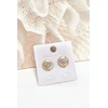 Glam Chic Golden Stainless Steel Heart and Circle Earrings