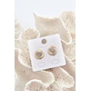 Glam Chic Golden Stainless Steel Heart and Circle Earrings