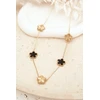 Glam Chic Ladies Necklace With Clover Leaves Stainless Steel Gold