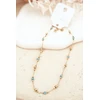 Glam Chic Women's Necklace with Turquoise Beads Gold
