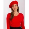 Kepurė Wool Fashion Italia Raudona moteriška žieminė beretė su blizgučiais: Dydis - Universalus