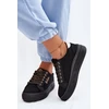 Lee Cooper Juodi suvarstomi bateliai ant platformos