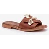 Lewski Shoes Natūralios odos rudos šlepetės