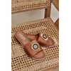 Lewski Shoes Natūralios odos šlepetės su puošmena