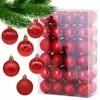 Raudonų eglutės žaisliukų rinkinys, 48 vnt., skersmuo 3,5 cm BSN09WZ3