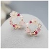 Eu Sandelis Romantiški auskarai gėlių vainikėliai 1,2x1,4 cm K1541