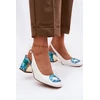 S.Barski Odiniai elegantiški bateliai stilingi spalvotu kulnu