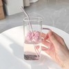 Eu Sandelis Stačiakampė didelė stiklinė su kaspinėliu, dangteliu ir šiaudeliu, 1 vnt. 400 ml SZK87