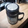 Eu Sandelis Stiklinis vandens puodelis, termosas kavai ir arbatai su rankena, 500 ML CUP18CZ