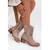 Suede Leather Women's Cutout Ankle Boots Zazoo 3844 Cappuccino