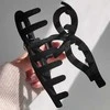 Eu Sandelis Vintažinis aksominis plaukų segtukas, juodas su perlais XL 11x6cm SP336