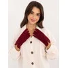 Wool Fashion Italia Bordo spalvos elegantiškos pirštinės: Dydis - L/XL