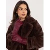 Wool Fashion Italia Elegantiškos bordo spalvos pirštinės: Dydis - L/XL